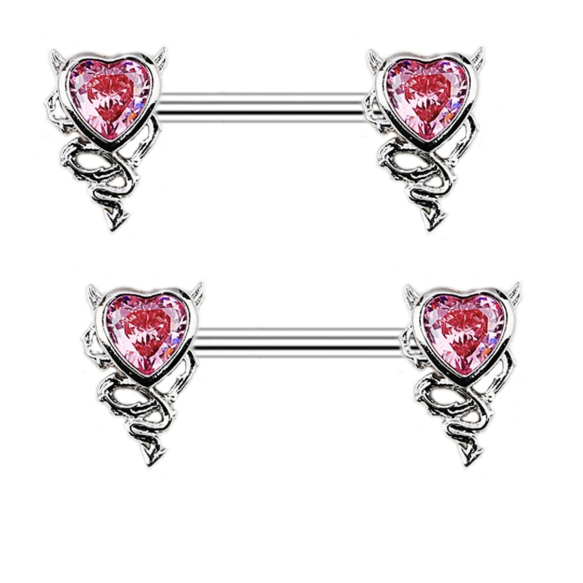 Cute Novelty Heart Shape Stainless Steel Alloy Copper Plating Inlay Zircon White Gold Plated Lip Stud Ear Studs Belly Ring display picture 6