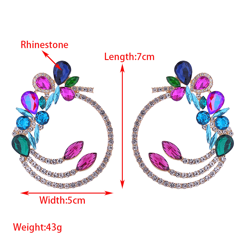 1 Pair Luxurious Lady Geometric Inlay Alloy Rhinestones Earrings display picture 1