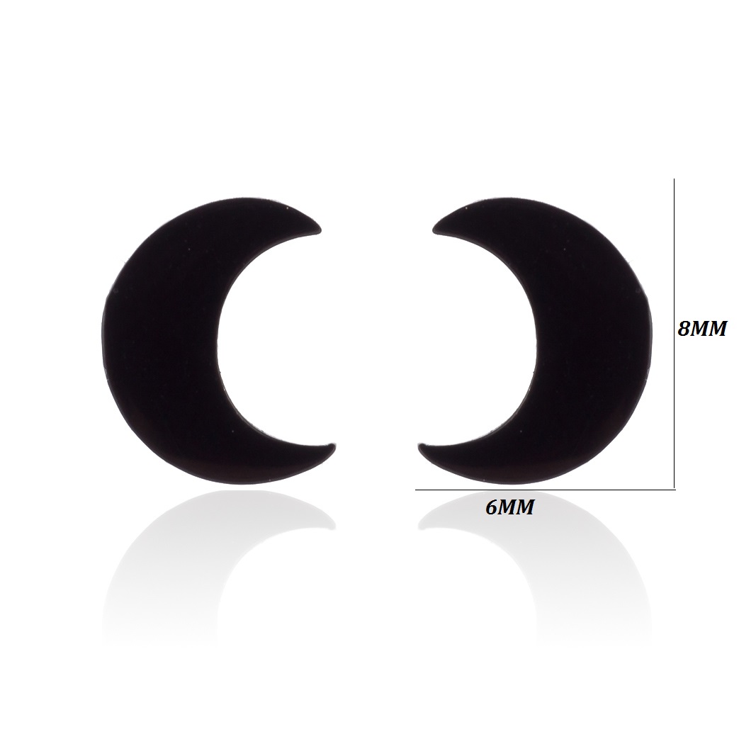 1 Pair Cute Simple Style Classic Style Moon Stainless Steel 18k Gold Plated Ear Studs display picture 2
