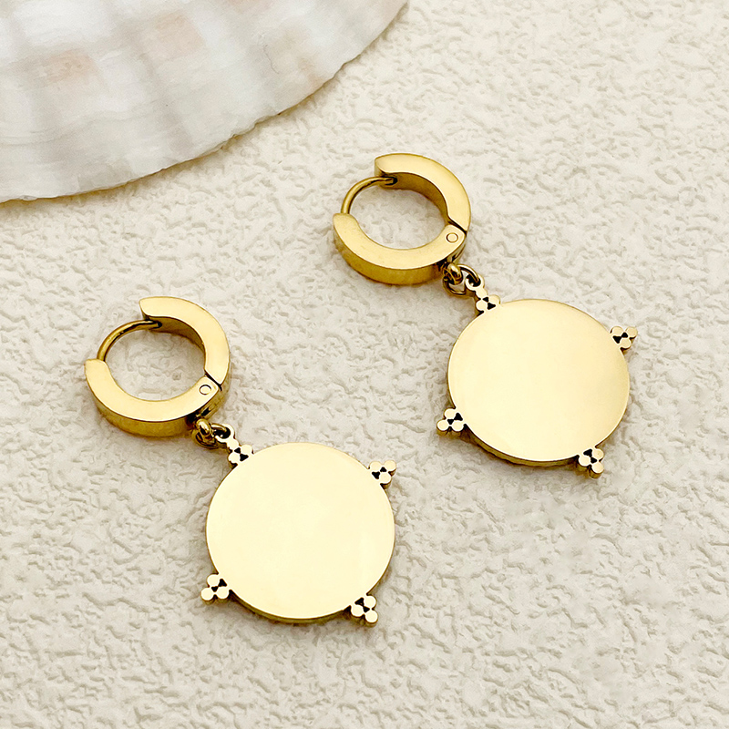 1 Pair Vintage Style Sweet Heart Shape Polishing Enamel Plating 304 Stainless Steel 14K Gold Plated Drop Earrings display picture 2