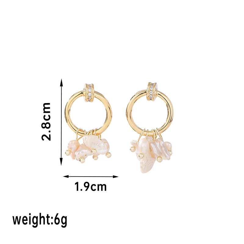 1 Pair Vintage Style Simple Style Star Flower Plating Inlay Copper Freshwater Pearl Zircon 14k Gold Plated 18k Gold Plated Ear Studs display picture 3