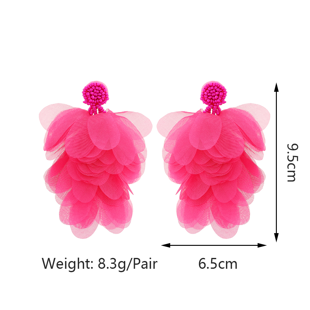 1 Paar Elegant Bohemien Blütenblatt Juansha Zinklegierung Hängende Ohrringe display picture 1