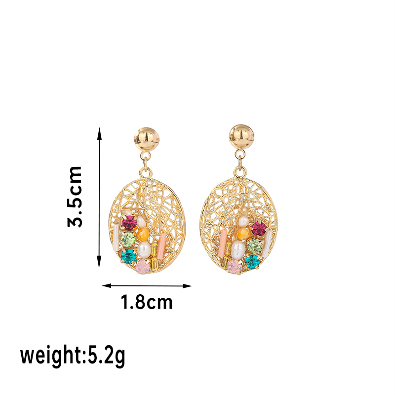 1 Pair Basic Flower Plating Inlay Copper Crystal Zircon 18k Gold Plated Ear Studs display picture 5