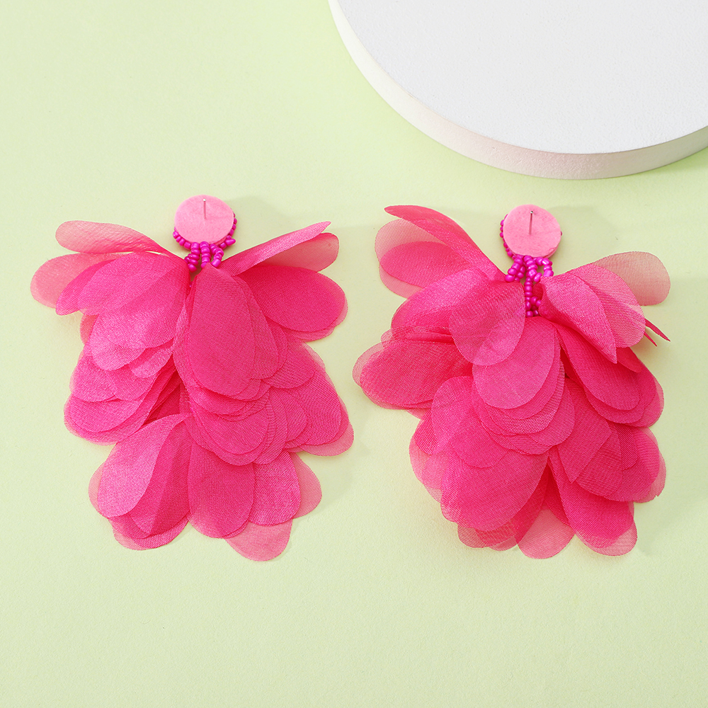 1 Paar Elegant Bohemien Blütenblatt Juansha Zinklegierung Hängende Ohrringe display picture 3