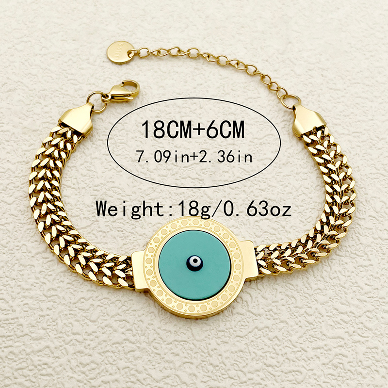 Nordic Style Simple Style Commute Eye 304 Stainless Steel 14K Gold Plated Natural Stone Bracelets In Bulk display picture 2