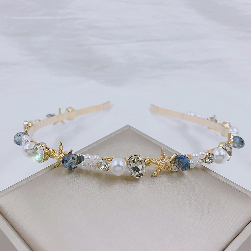 Sweet Simple Style Shell Imitation Pearl Alloy Inlay Artificial Crystal Hair Band display picture 6