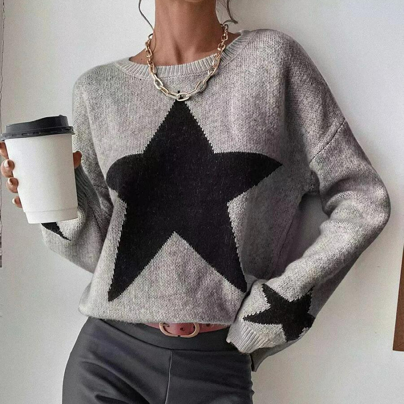 Women's Sweater Long Sleeve Sweaters & Cardigans Casual Star display picture 9