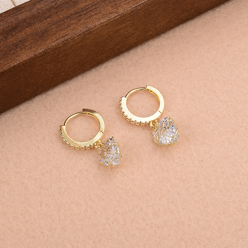 1 Paire Élégant Forme De Cœur Placage Incruster Le Cuivre Zircon Plaqué Or 14k Des Boucles D'oreilles display picture 5