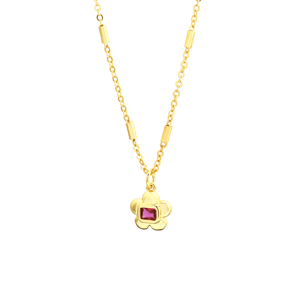 Simple Style Commute Flower Copper 18k Gold Plated Zircon Pendant Necklace In Bulk display picture 11
