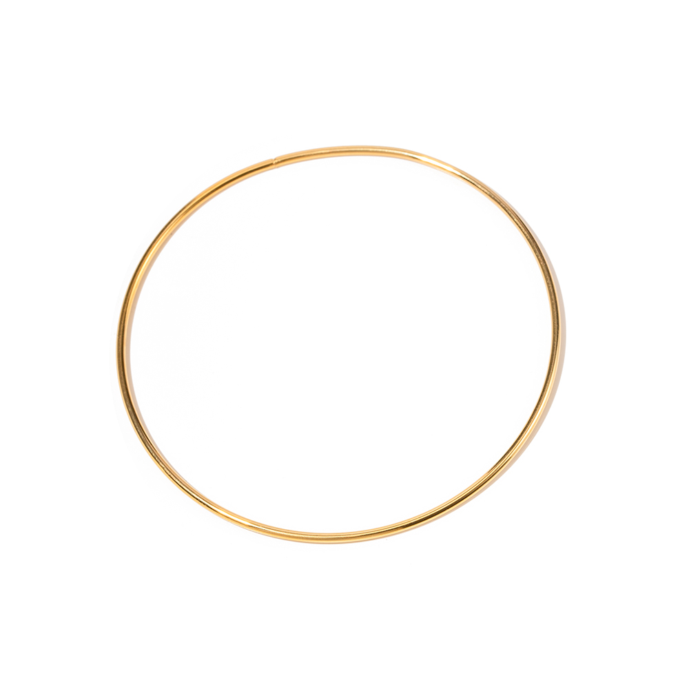 Streetwear Korean Style Solid Color Stainless Steel Plating 18k Gold Plated Bangle display picture 6
