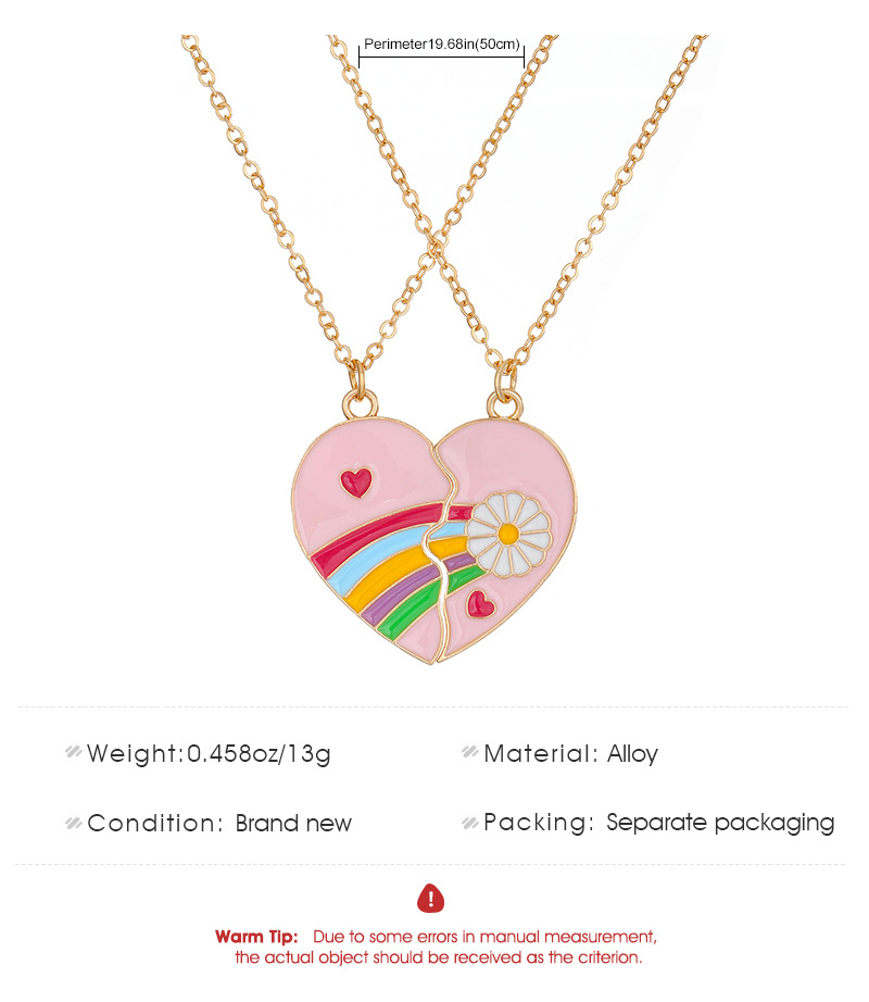Sweet Heart Shape Alloy Enamel Couple Pendant Necklace display picture 1