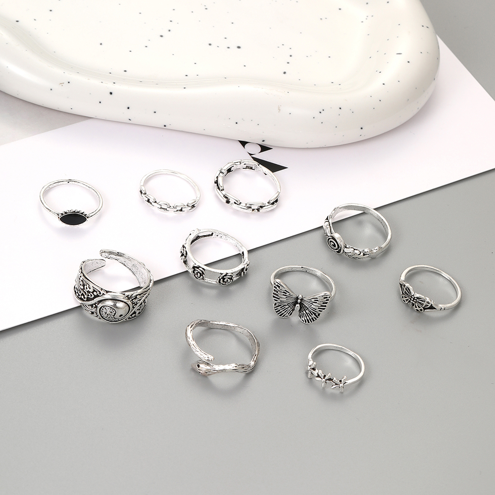 Ig Style Y2k Punk Round Alloy Wholesale Open Rings display picture 1