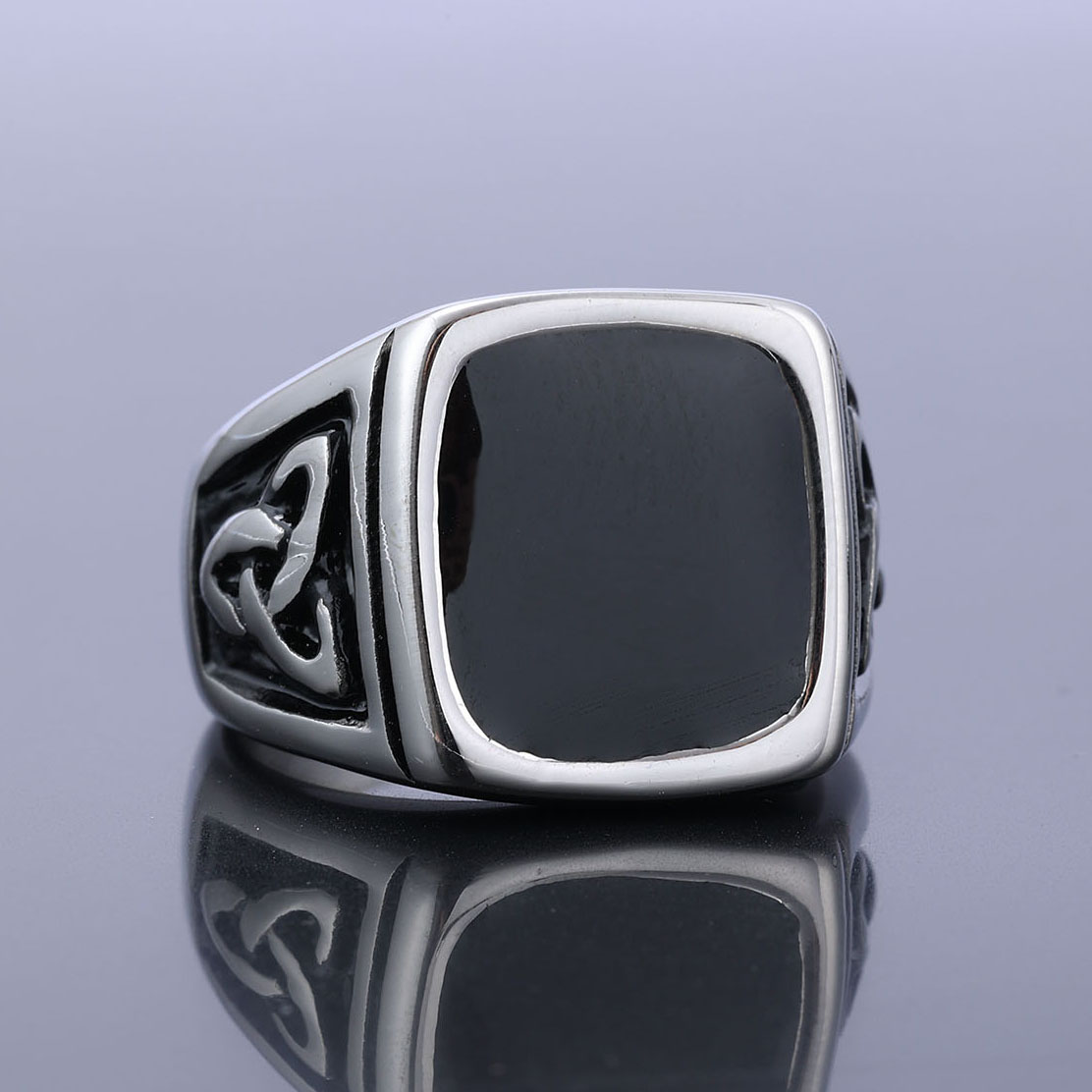 Retro Letter 304 Stainless Steel Men'S Rings display picture 1