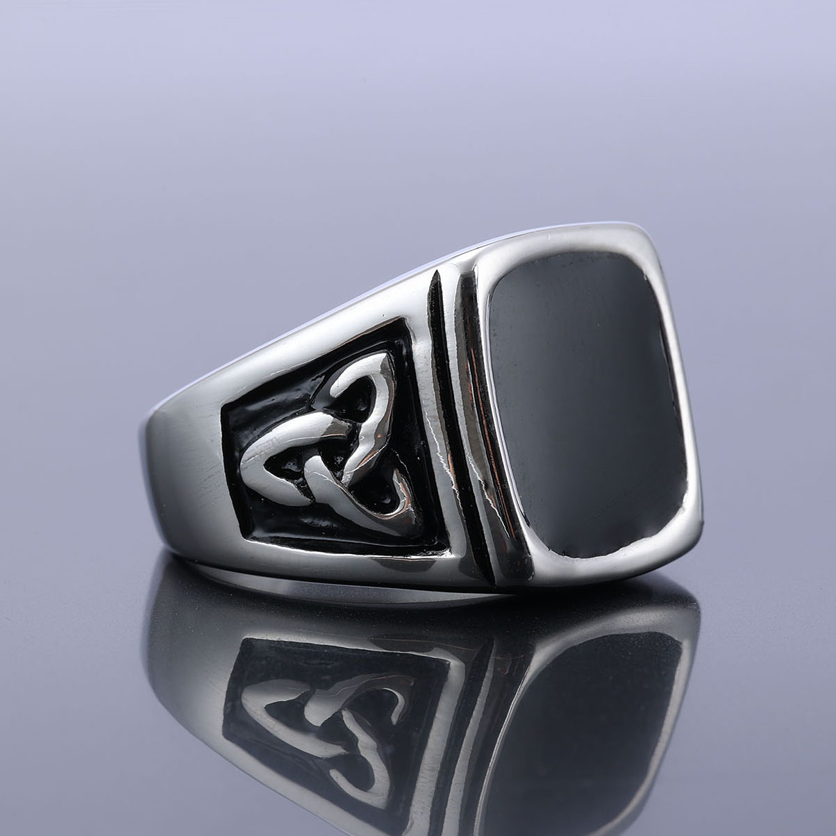 Retro Letter 304 Stainless Steel Men'S Rings display picture 2