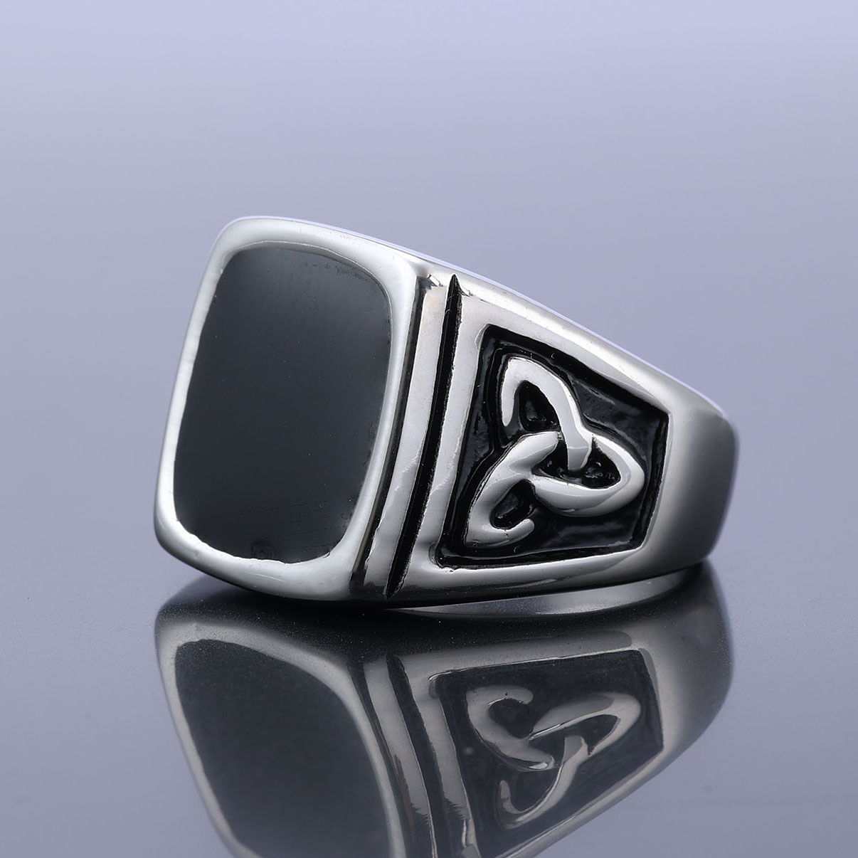 Retro Letter 304 Stainless Steel Men'S Rings display picture 3