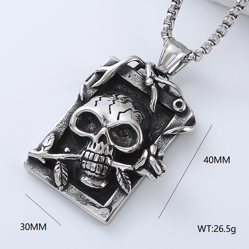 Hip-Hop Punk Skull 304 Stainless Steel No Inlaid Women's display picture 2