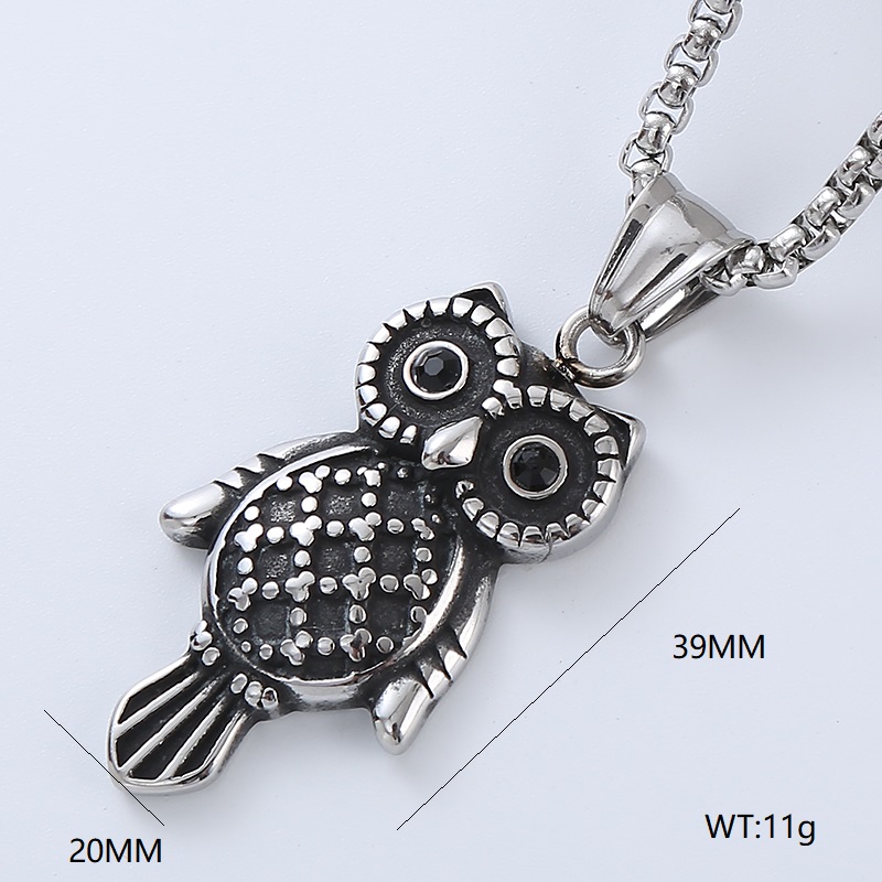 Punk Streetwear Owl Horse 304 Stainless Steel No Inlaid Men'S display picture 3