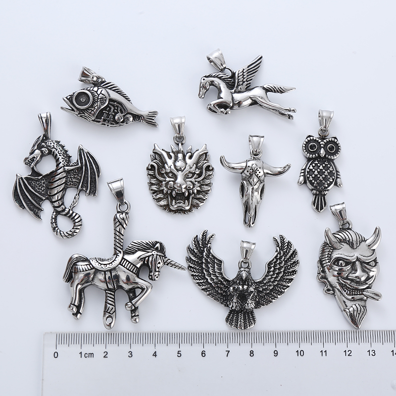 Punk Streetwear Owl Horse 304 Stainless Steel No Inlaid Men'S display picture 6