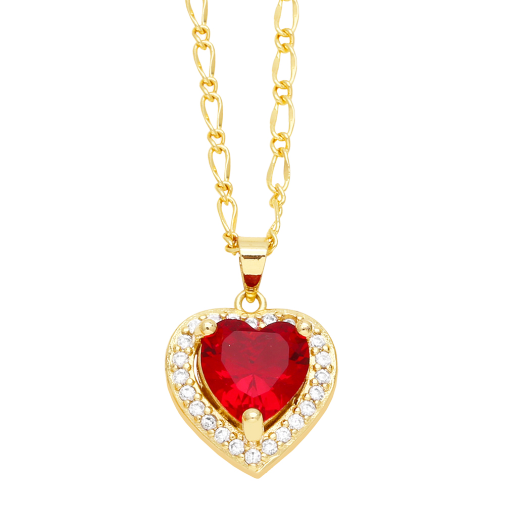 Elegant Lady Simple Style Heart Shape Stainless Steel Copper 18k Gold Plated Zircon Pendant Necklace In Bulk display picture 3