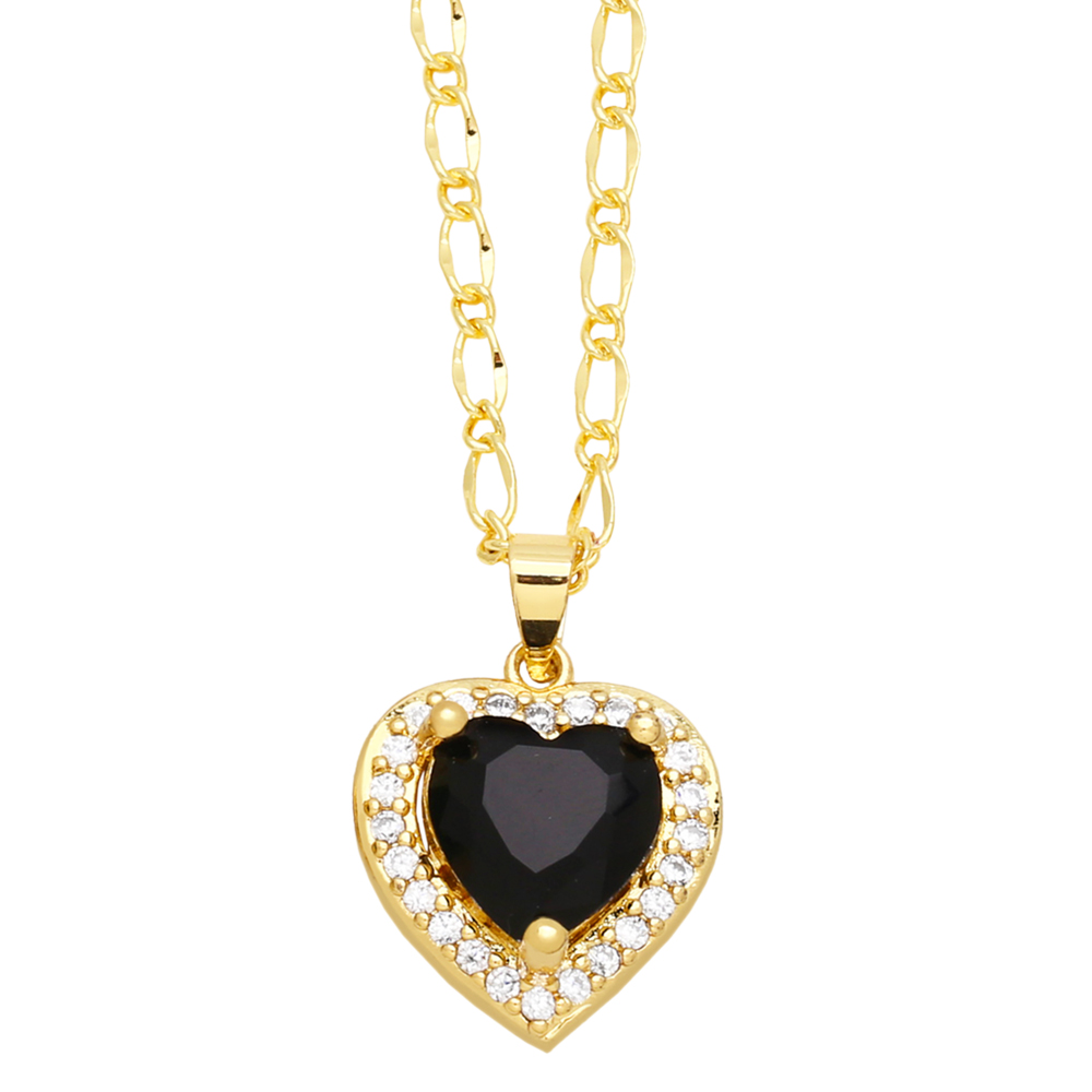 Elegant Lady Simple Style Heart Shape Stainless Steel Copper 18k Gold Plated Zircon Pendant Necklace In Bulk display picture 7