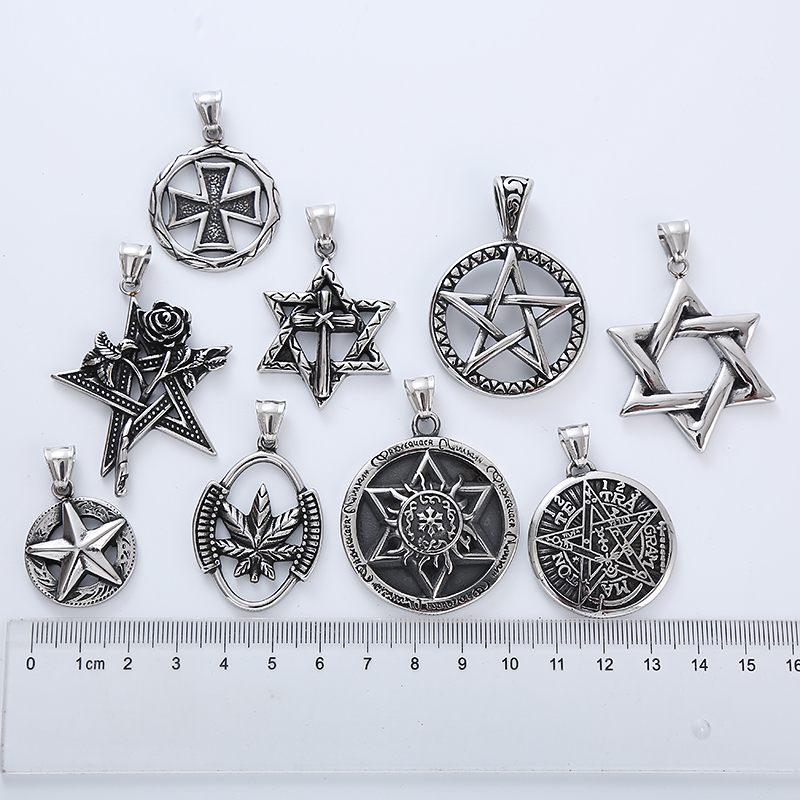 Punk Cool Style Star Stainless Steel Men's Necklace Pendant display picture 6