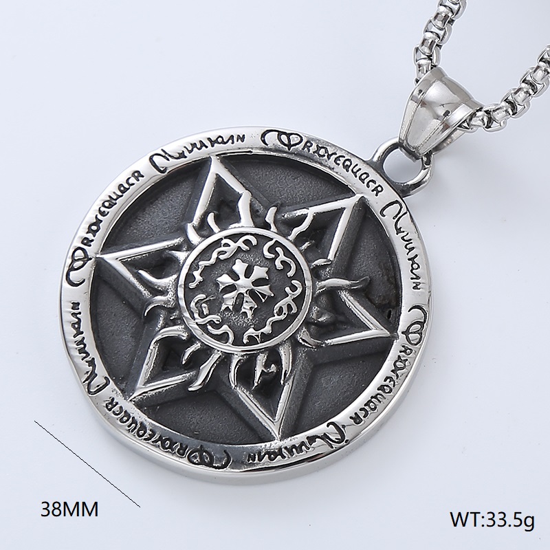 Punk Cool Style Star Stainless Steel Men's Necklace Pendant display picture 5