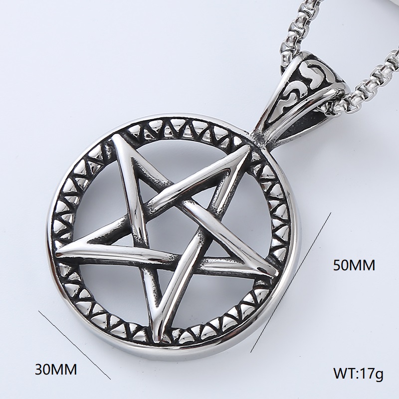 Punk Cool Style Star Stainless Steel Men's Necklace Pendant display picture 3
