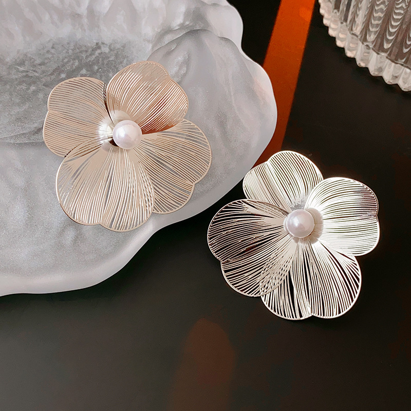 1 Paire Style Coréen Fleur Alliage Boucles D'oreilles display picture 5