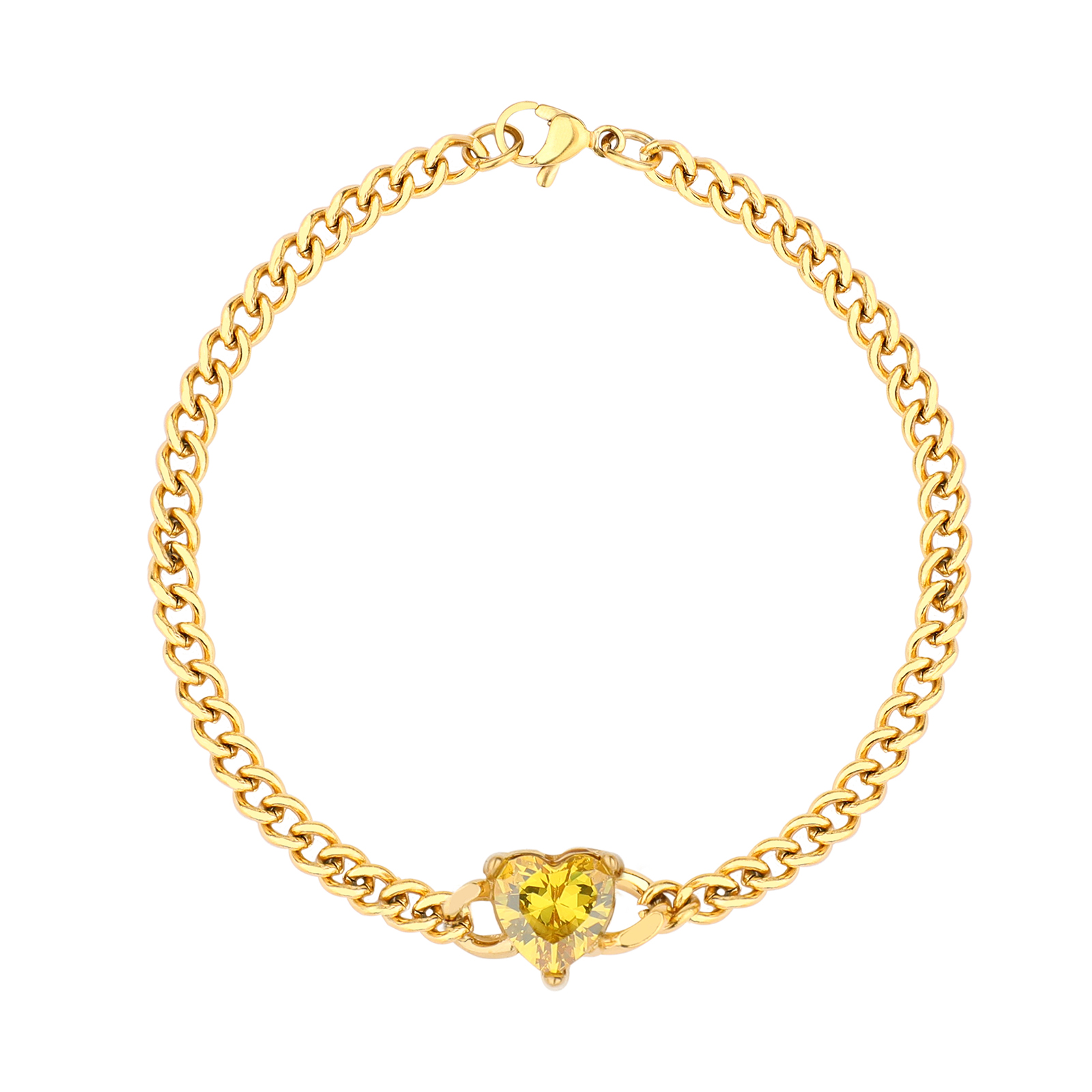 Cute Simple Style Square Oval Heart Shape Stainless Steel Gold Plated Zircon Bracelets In Bulk display picture 5