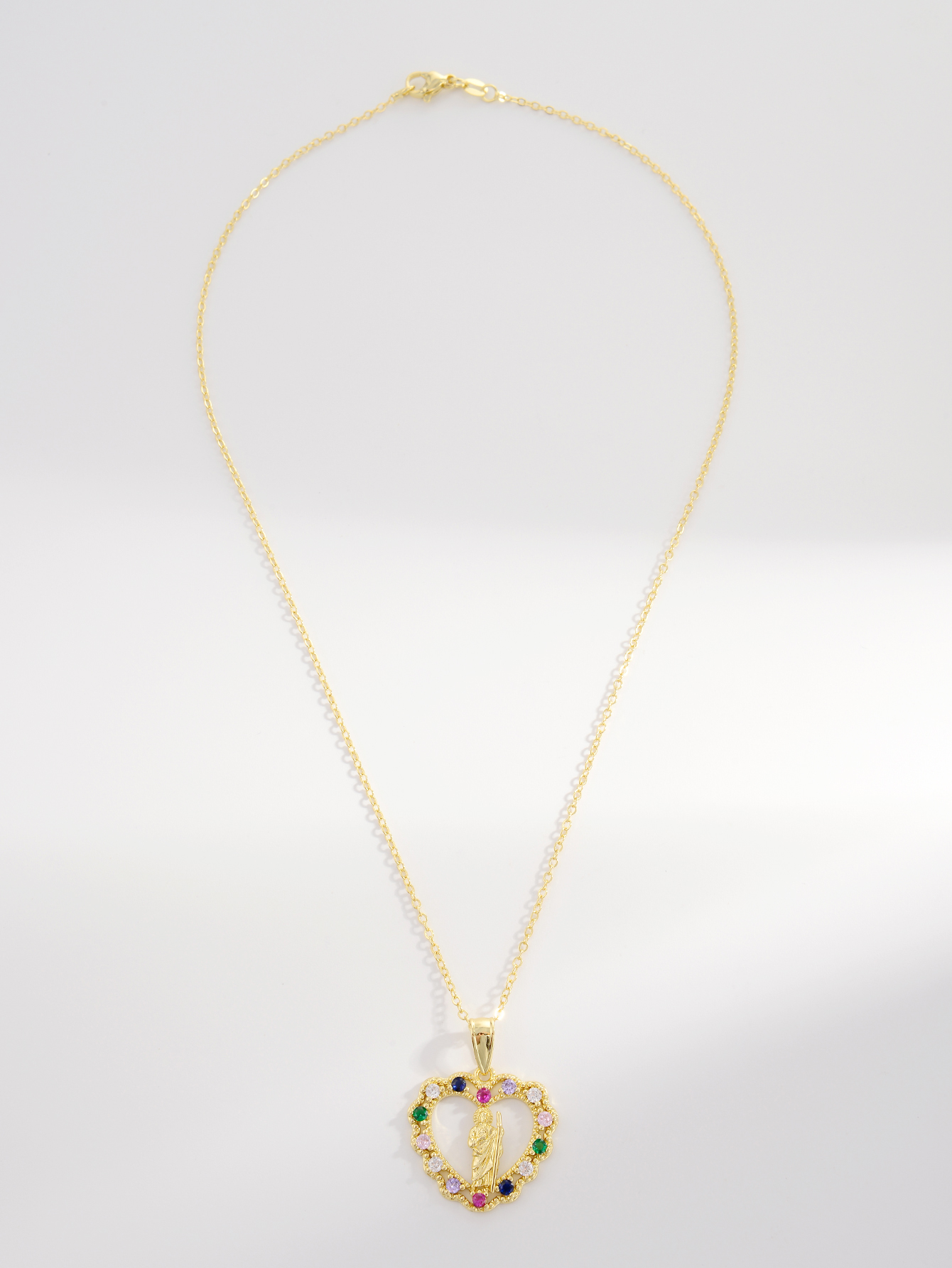 Elegant Retro Square Heart Shape Copper 18k Gold Plated Zircon Pendant Necklace In Bulk display picture 10