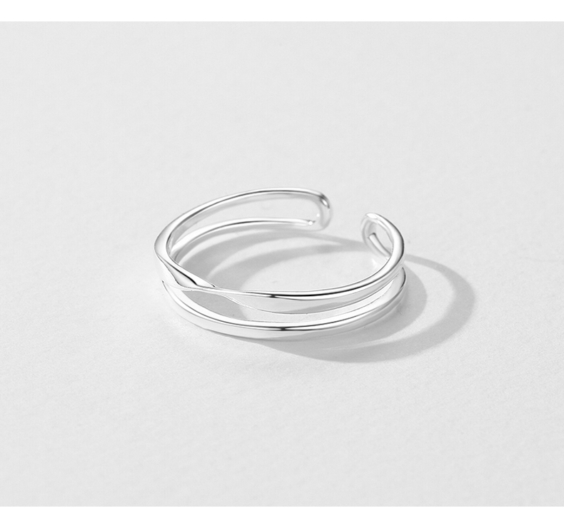 Simple Style Lines Sterling Silver Plating Silver Plated Rings display picture 7