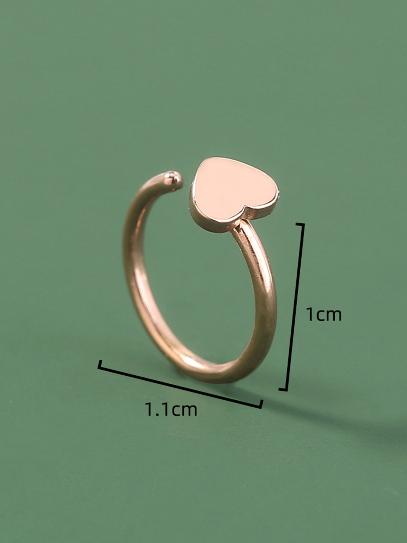Hip-hop Heart Shape Solid Color Stainless Steel Nose Ring display picture 11