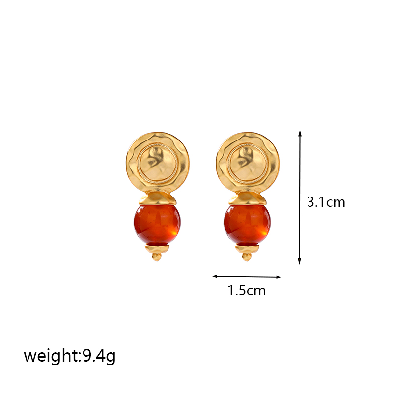 1 Pair Elegant Vintage Style Geometric Heart Shape Enamel Plating Copper 18k Gold Plated Ear Studs display picture 2