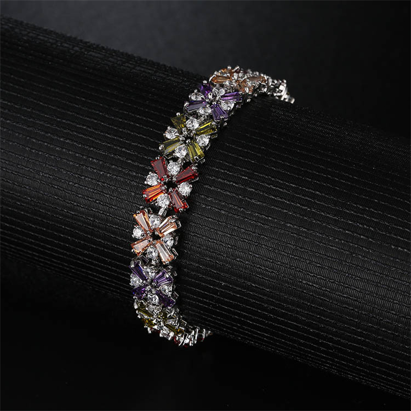 Copper K Gold Plated Rhodium Plated Glam Plating Inlay Snowflake Zircon Bracelets display picture 1