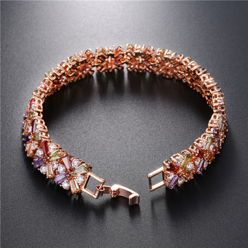 Copper K Gold Plated Rhodium Plated Glam Plating Inlay Snowflake Zircon Bracelets display picture 7