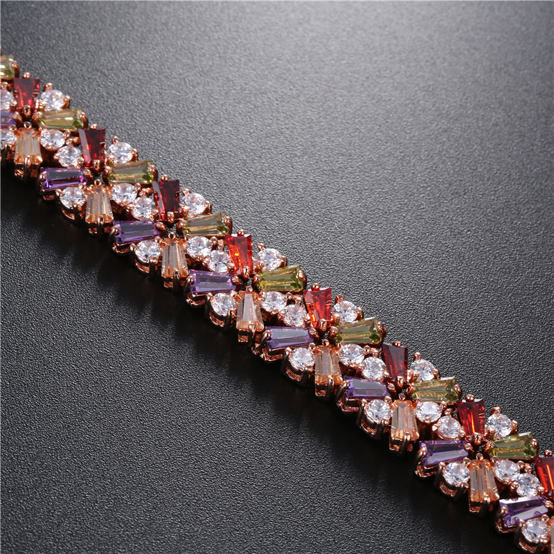 Le Cuivre Plaqué Or K Plaqué Rhodium Glamour Placage Incruster Flocon De Neige Zircon Bracelets display picture 9