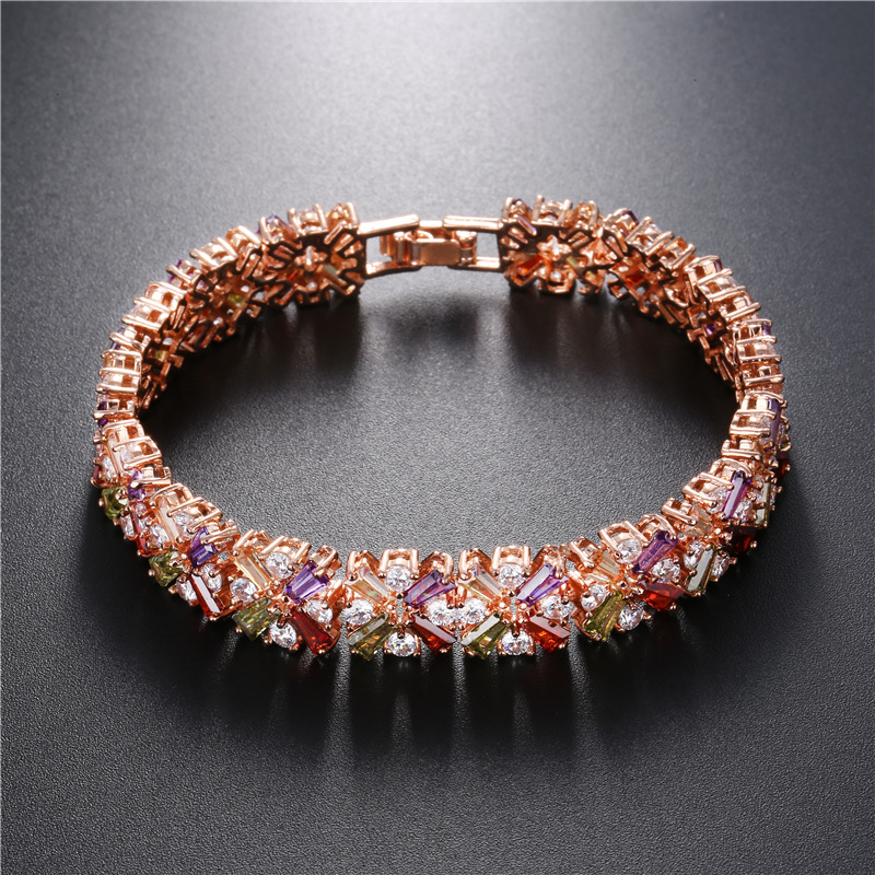 Copper K Gold Plated Rhodium Plated Glam Plating Inlay Snowflake Zircon Bracelets display picture 2