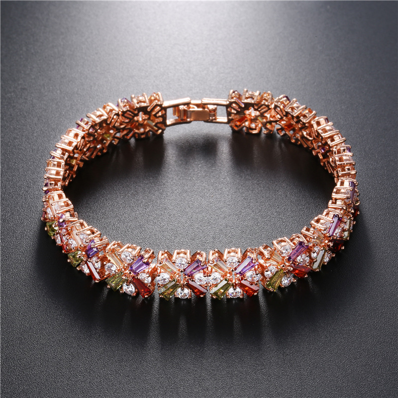 Le Cuivre Plaqué Or K Plaqué Rhodium Glamour Placage Incruster Flocon De Neige Zircon Bracelets display picture 2