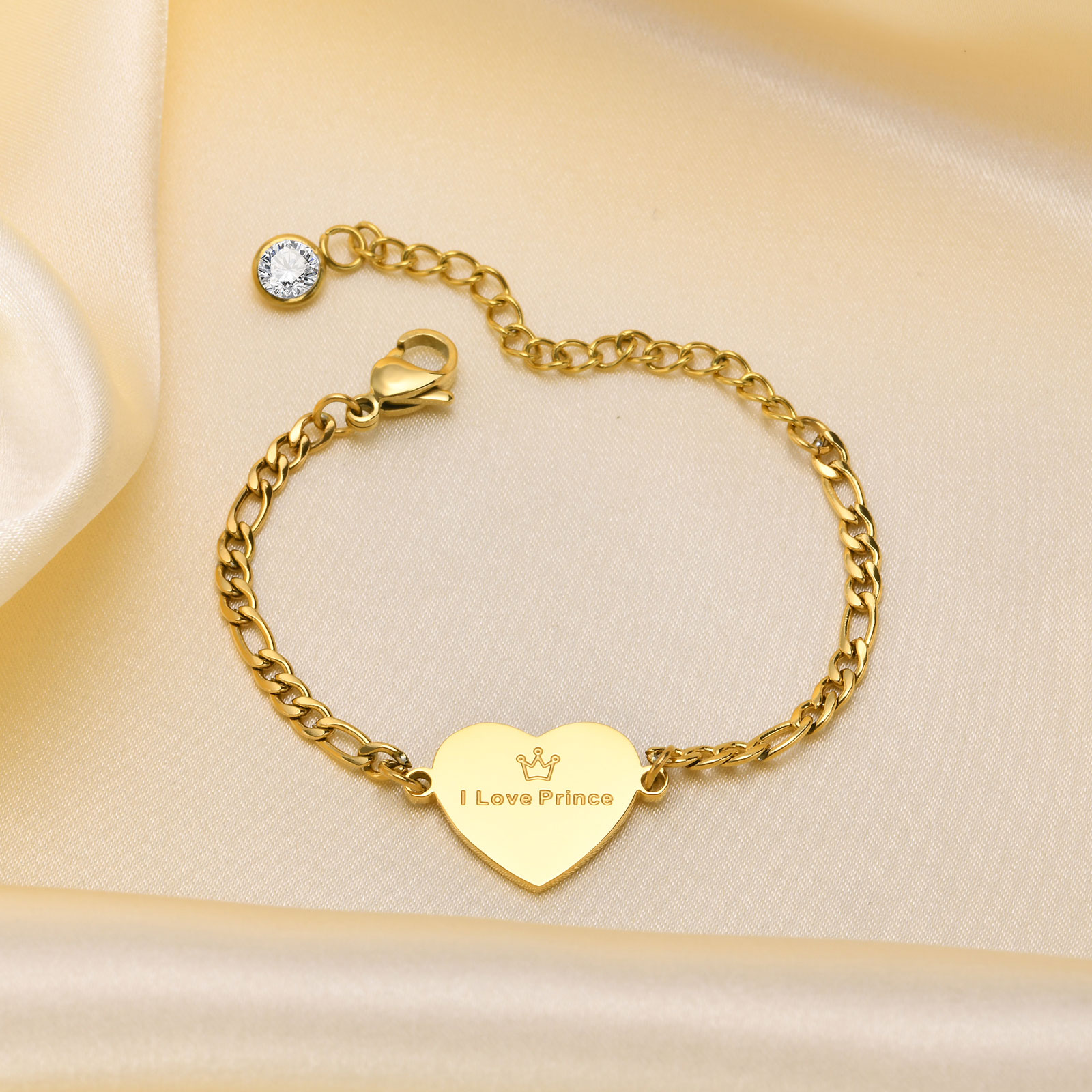 Elegante Señora Estilo Simple Forma De Corazón Acero Inoxidable 304 Chapados en oro de 18k Pulsera Al Mayoreo display picture 1