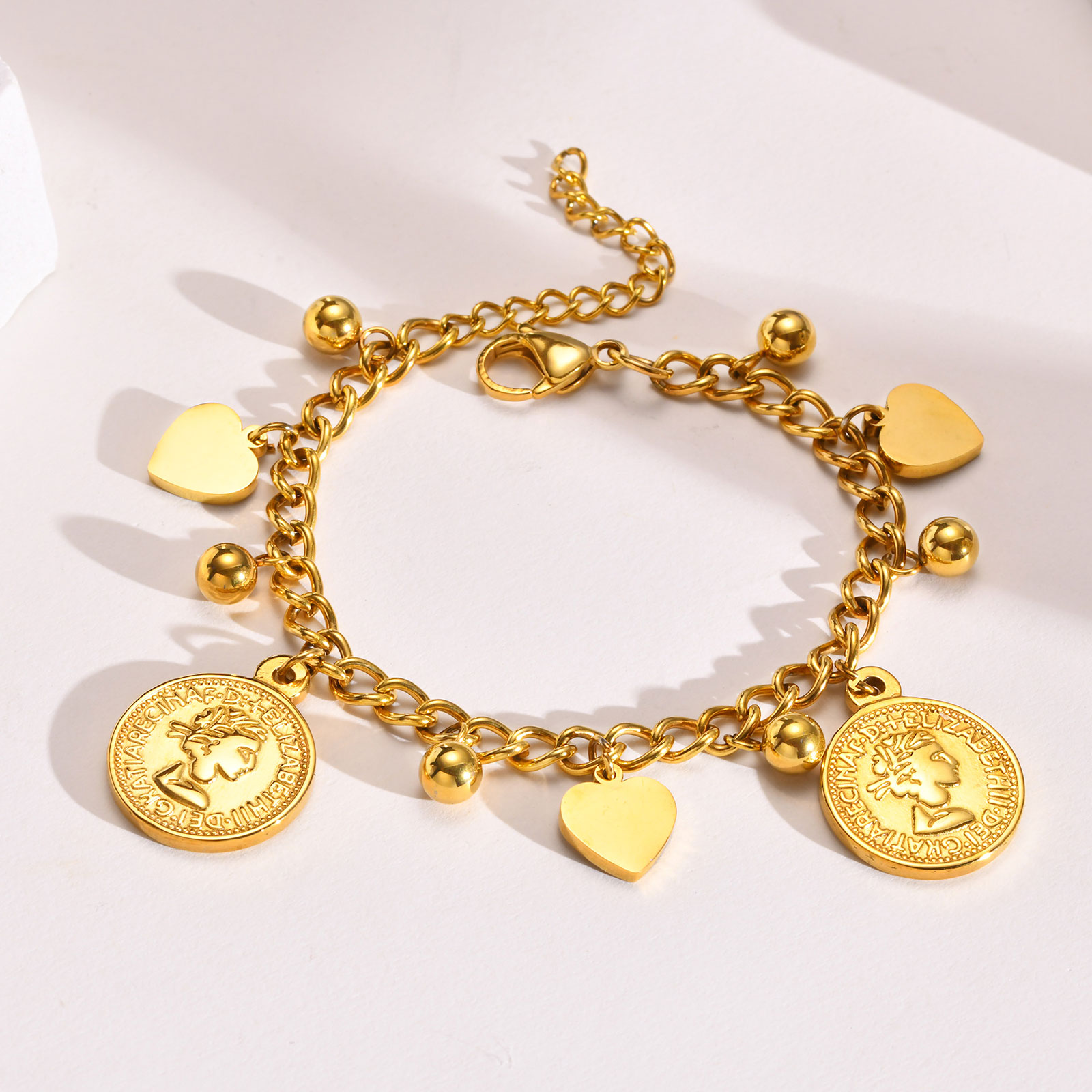 Elegant Lady Simple Style Heart Shape 304 Stainless Steel 18K Gold Plated Bracelets In Bulk display picture 5