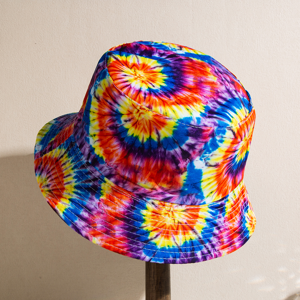 Unisex Casual Hip-hop Tie Dye Wide Eaves Bucket Hat display picture 3