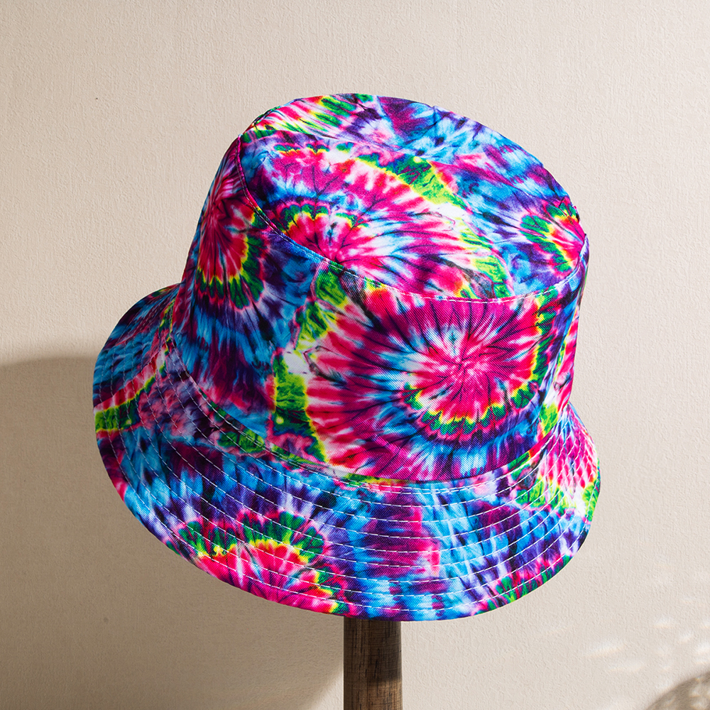 Unisex Casual Hip-hop Tie Dye Wide Eaves Bucket Hat display picture 5