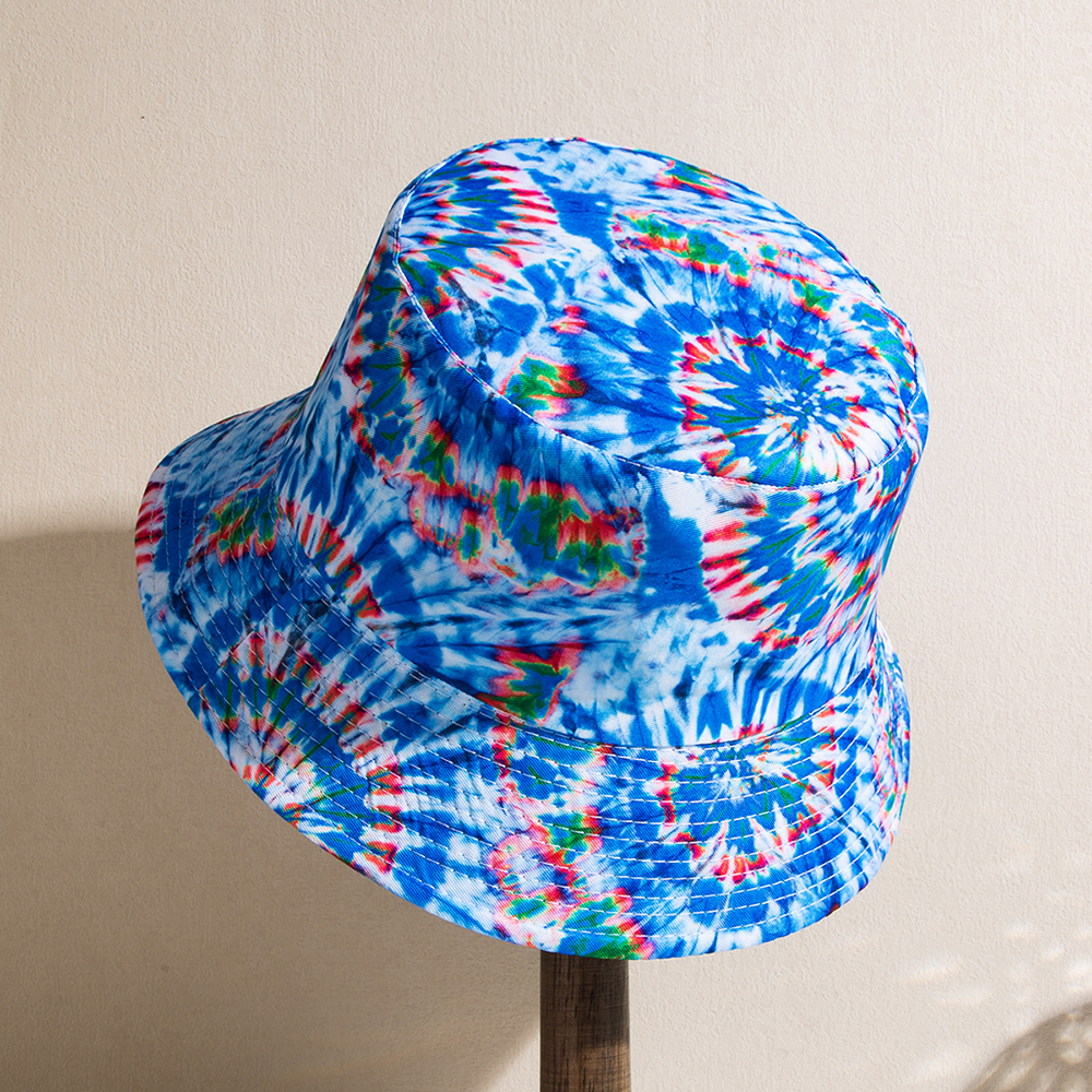 Unisex Casual Hip-hop Tie Dye Wide Eaves Bucket Hat display picture 8