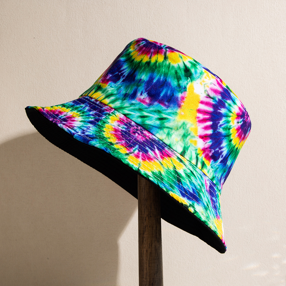 Unisex Casual Hip-hop Tie Dye Wide Eaves Bucket Hat display picture 9