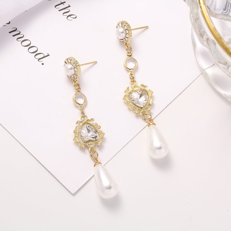1 Pair Fairy Style Elegant Korean Style Water Droplets Alloy Drop Earrings display picture 5