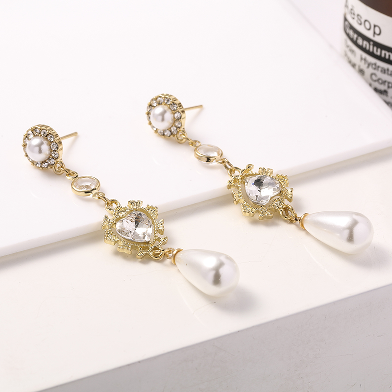 1 Pair Fairy Style Elegant Korean Style Water Droplets Alloy Drop Earrings display picture 4