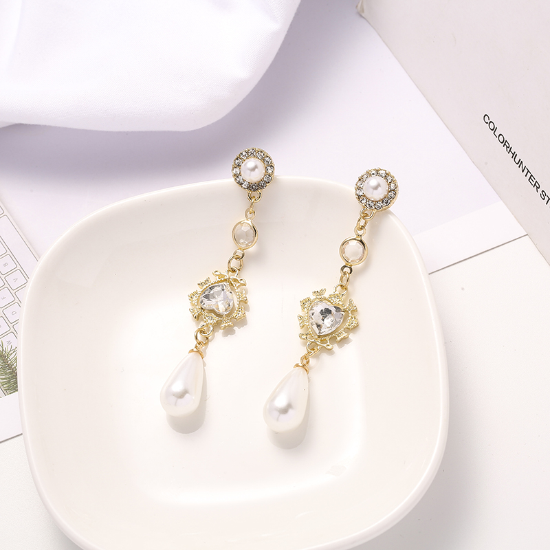 1 Pair Fairy Style Elegant Korean Style Water Droplets Alloy Drop Earrings display picture 1
