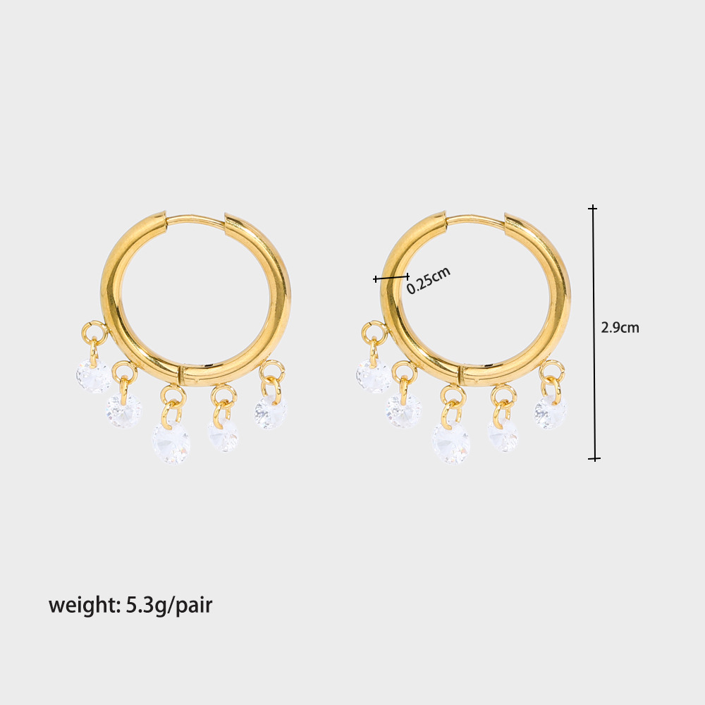 1 Pair Elegant Bohemian Roman Style Circle Plating 201 Stainless Steel Freshwater Pearl 18K Gold Plated Drop Earrings display picture 6
