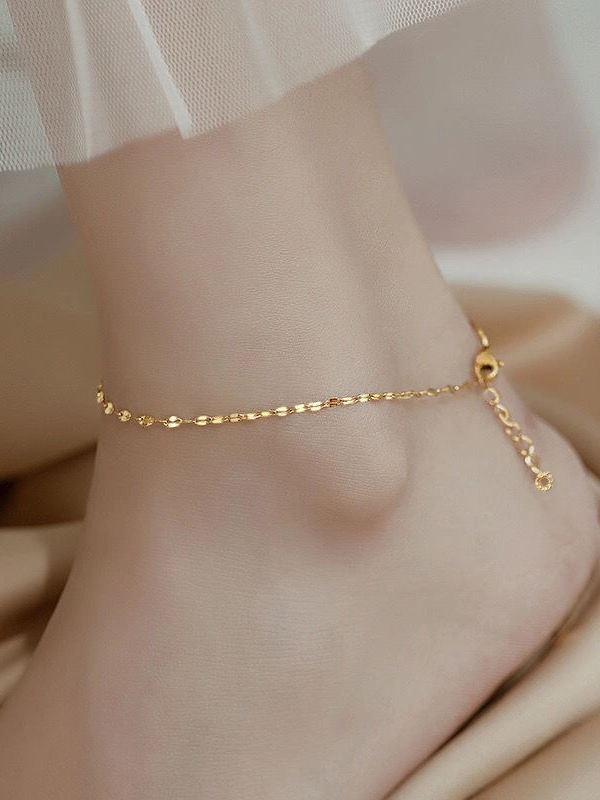 Lady Beach Solid Color Stainless Steel Women's Anklet display picture 6