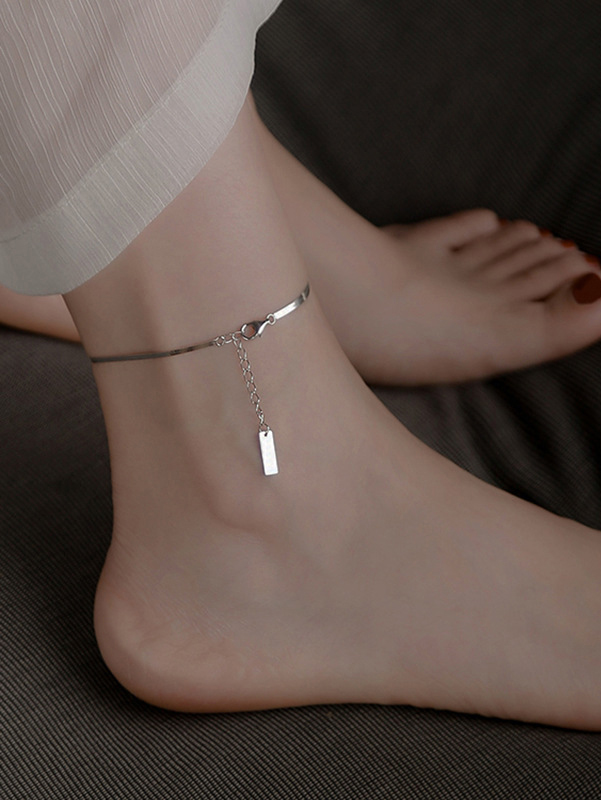 Casual Streetwear Solid Color Stainless Steel Women's Anklet display picture 2